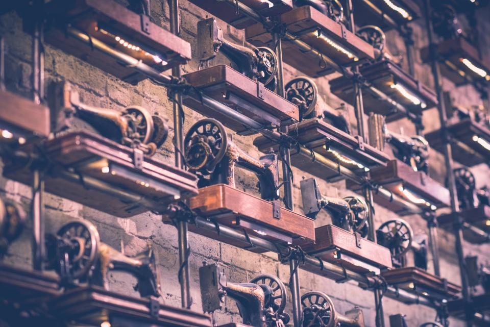 Old industrial machine with gears