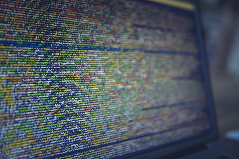Colourful code on a computer screen