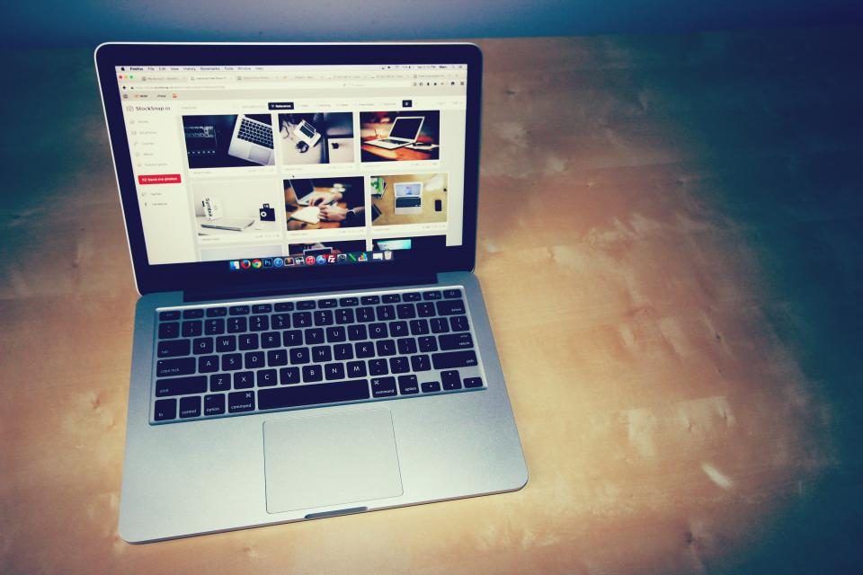Laptop on a table