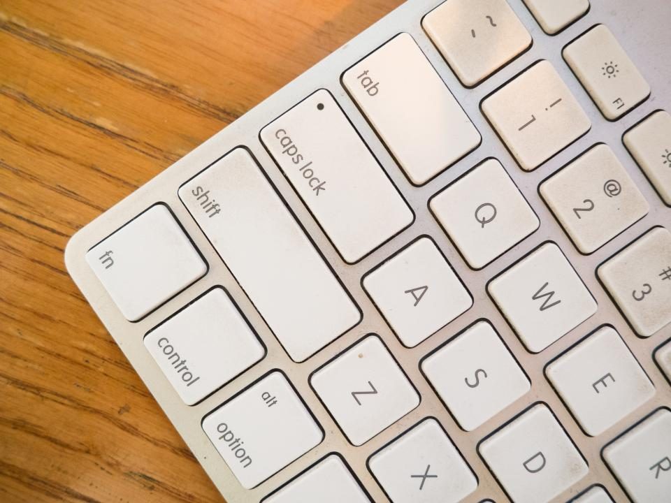 White computer keyboard close-up
