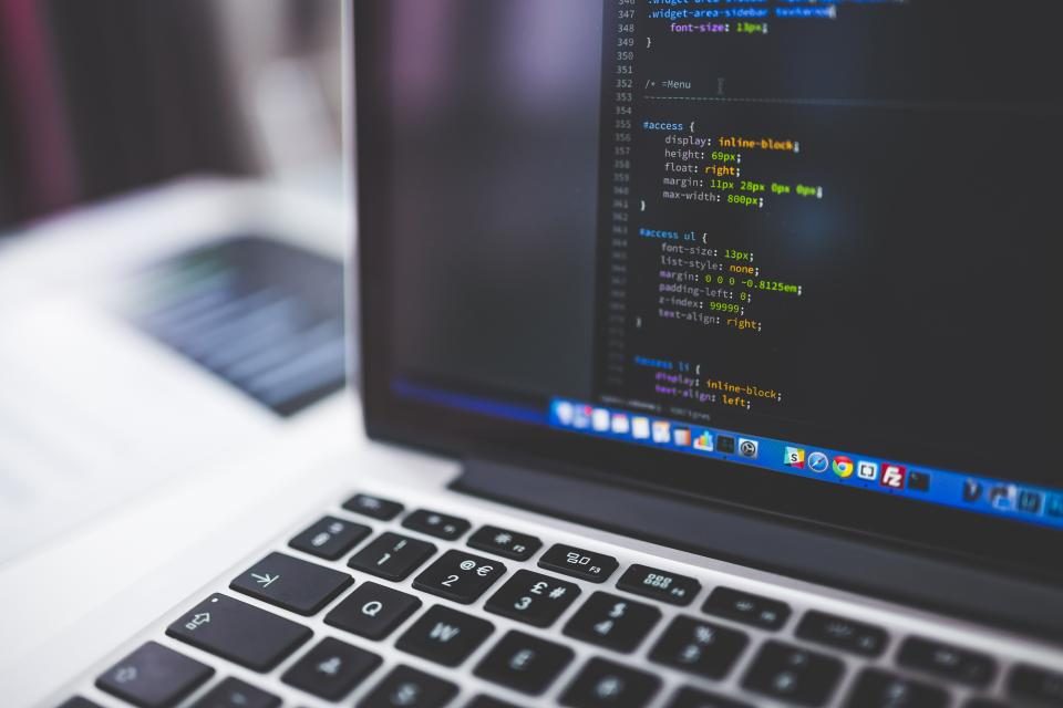 Laptop screen with code