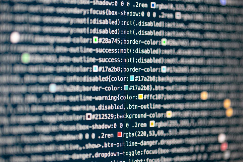 Code on a computer screen
