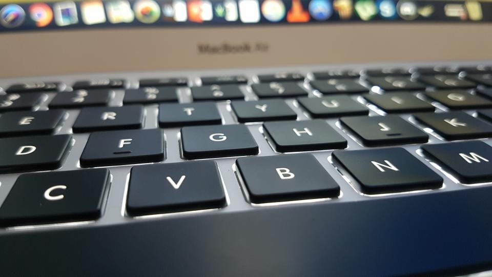 Laptop keyboard keys up close