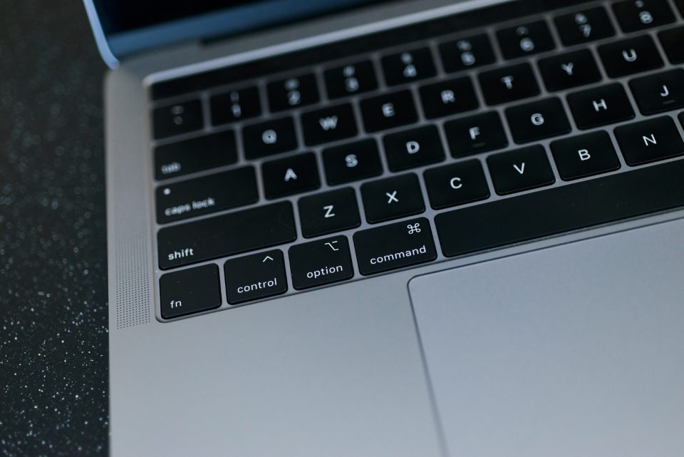 Laptop keyboard close-up