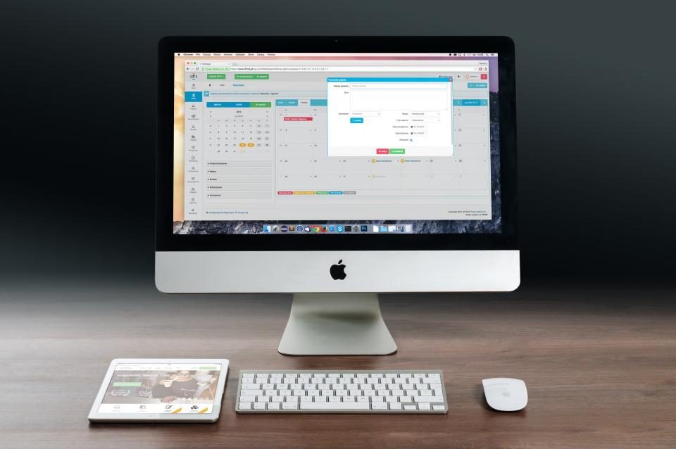Desktop computer showing an app