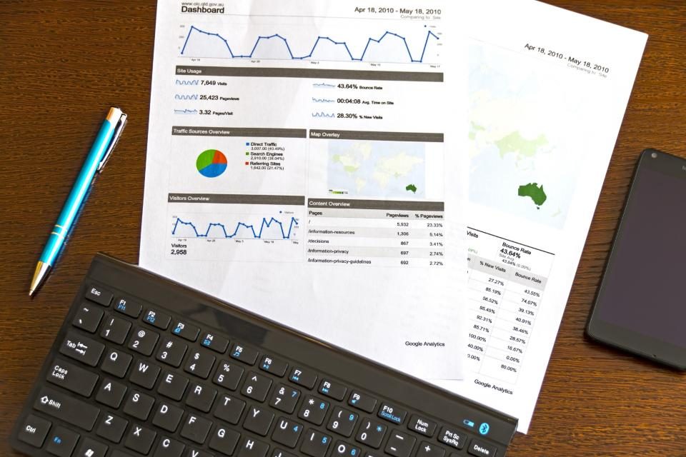 Printed charts and a keyboard